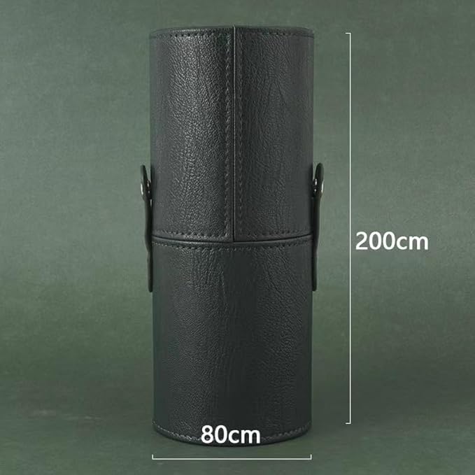 Professional Makeup Brush Set, 13 Pieces, Green Handle with Silver Ferrule, Travel Case Included