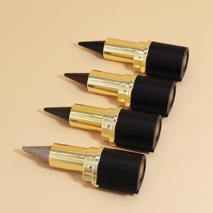 4PCS Black Brown Silver Gray Eyeliner Set - Waterproof Highly Pigmented Gel Formula for Precision Lines & Bold Looks, Easy Glide Eye Liner Black Smokey Eyeshadow Goth Halloween Makeup,lapiz de ojos