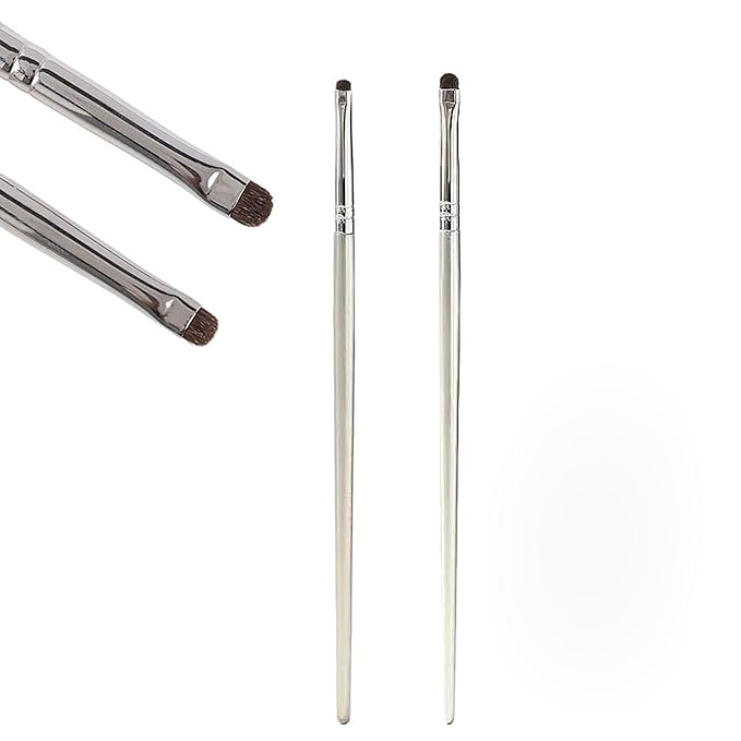 Mini Smudge Brush for Eyeliner,2 PCS Small Smudge Brush for Precision Eyeshadow and Eyeliner,Eyeliner Brush for Powder Gel Cream Liquid Concealer,Eye Makeup Brush Set