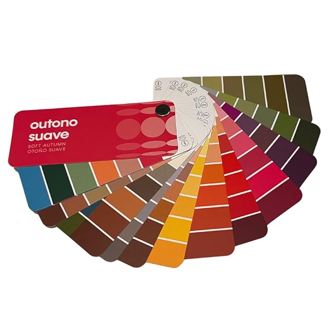 Multilingual Soft Autumn Palette Color Fan by Studio Immagine, Personalized Color Guide for Cost Saving, Smart Shopping, Outfit & Wardrobe Planning; Outono Suave/Otono Suave