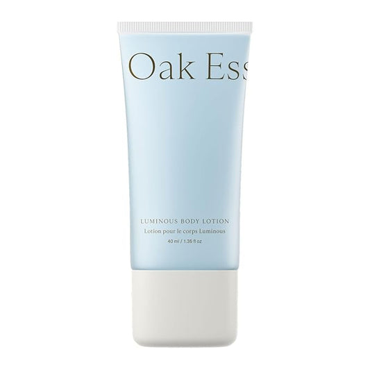 Oak Essentials Luminous Body Lotion | Hydrating Blue Tansy Body Cream with Rose Oil, Turmeric, Shea Butter and Coconut Oil, 1.33 Fl Oz (Travel Size)