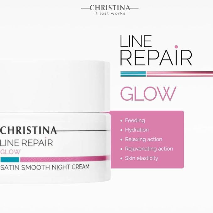 -CHRISTINA- Line Repair Satin Smooth Night Cream | Pore Minimizer Formula Night Face Cream | Rejuvenate, Nourish, and Hydrate Your Skin | Suitable for Fat, Combination, Normal Skin 50ml / 1.7 fl.oz