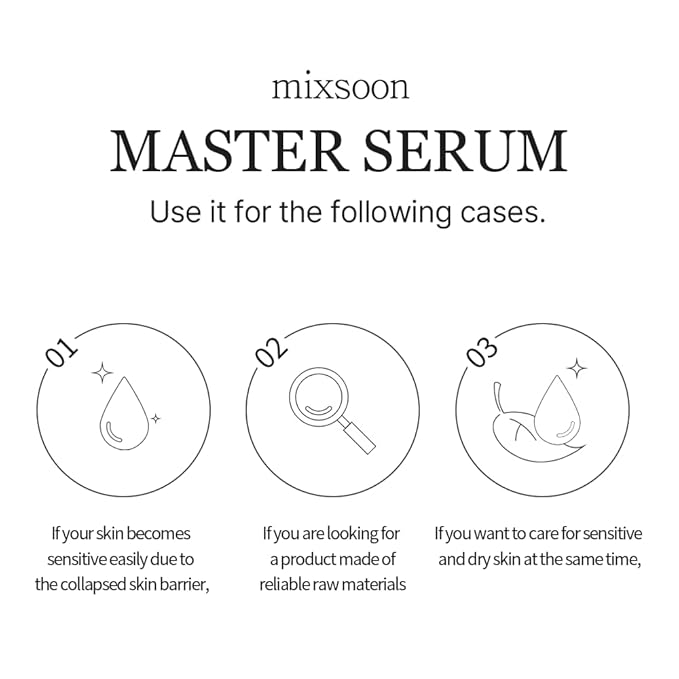 Master Serum Moisturizing Serum 3 Ingridients(ㅅ for Healthy Skin and Improve Skin Barrier | Cruelty Free Korean Glass Skincare (1.01 Fl Oz)