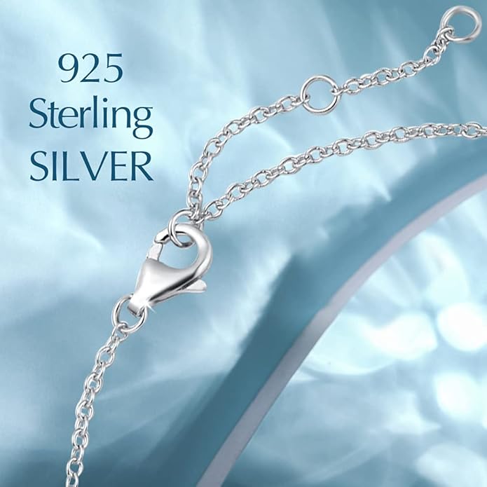 FANCIME Birthstone Necklaces for Women Fine Jewelry Sterling Silver Dainty Infinity Pendant Anniversary Birthday Christmas Gifts for Her Wife Mom Lady Daughter, Chain 16"+2" Extend