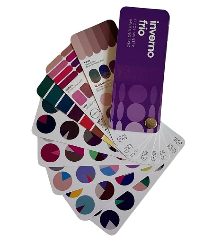 Multilingual Cool Winter Palette Color Fan by Studio Immagine, Personalized Color Guide for Cost Saving, Smart Shopping, Outfit & Wardrobe Planning; Inverno Frio/Invierno Frio