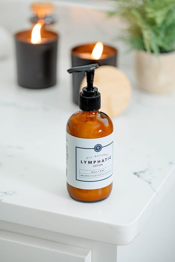 Rowe Casa Organics All-Natural Lymphatic Lotion with Therapeutic Grade Essential Oils, Non-Greasy Formula Moisturizes Skin and Stimulates Lymph Fluid Drainage, 8 OZ