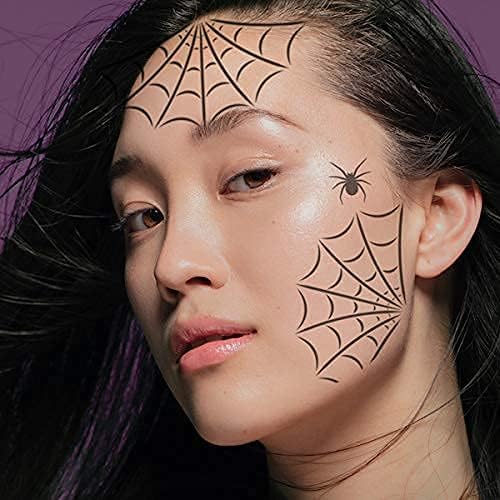 Stencil1FX - Spiderweb and Spider Eye Makeup Stencil for Costumes, Dress Up, Halloween, Cosplay, Arts, Face Painting, Witches, Vampires