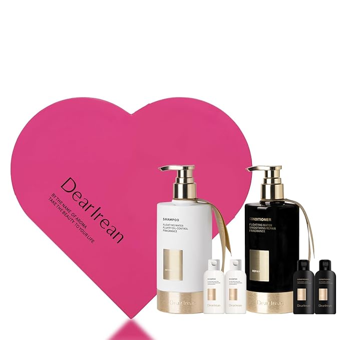 Dear Irean Shampoo and Conditioner Set For Women with Love Gift Box, Fluffy Fragrance Hair Care Sets for Dry, Damage and All Hair Types with Oil-Control & Anti-Dandruff, Suitable for Gifts, 12.4 oz x2