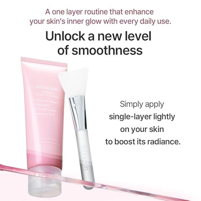 mixsoon Collagen Glass Skin Mask Peel off Facial Packs 2.71 Fl. Oz. / 80ml Collagen Wrapping Hydrating, Glow, Moisturizer For Korean Glass Skin Care