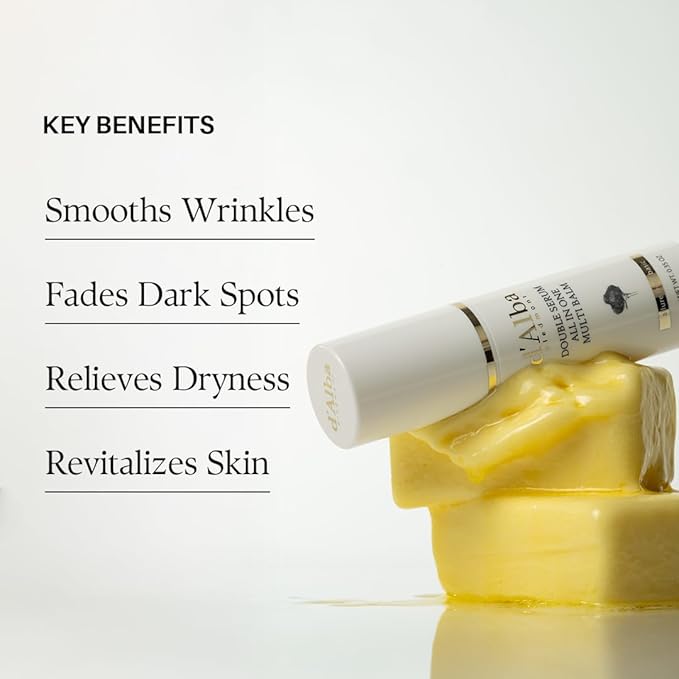 d'alba Piedmont Italian White Truffle Double Serum All-in-one Multi Balm, Vegan Skincare with Vitamin C and Vegan Collagen, 3-in-1 Anti Wrinkle, Eye Treatment, Dark Spot Remover