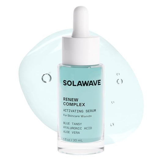 Solawave Renew Complex Red Light Therapy Activation Serum for Face & Neck | Pairs with LED Facial Wand Device | Hydrates & Plumps the Skin | Blue Tansy, Aloe Vera, Hyaluronic Acid (1 Oz)