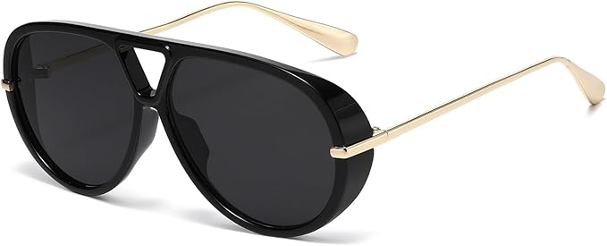 AIEYEZO Oversized Aviator Sunglasses Women Men Fashion Retro Big Frame Sun Glasses Designer Ladies Shades