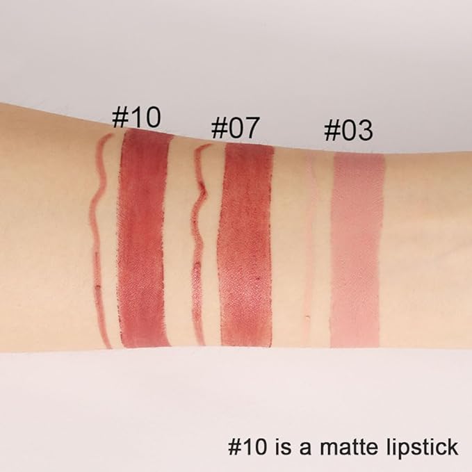 Kaely 2-in-1 Light Brown Lip Liner & Lipstick Set Kit for Women, Matte Lips Kit with Lip Liner Lip Stains Long Lasting Waterproof 24 Hour Lipstick and Lip Liners Combo Lipliners Pencil Set 10