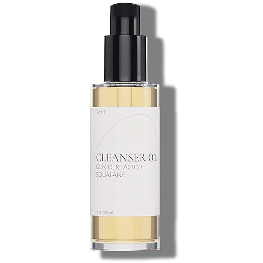 Same Skincare Facial Cleanser 01: Glycolic Acid Squalane Exfoliating Face Wash with Tea Tree Oil, Witch Hazel, Safe & Gentle Hydrating Daily Face Cleanser for Acne, Organic, Cruelty Free, 5 oz