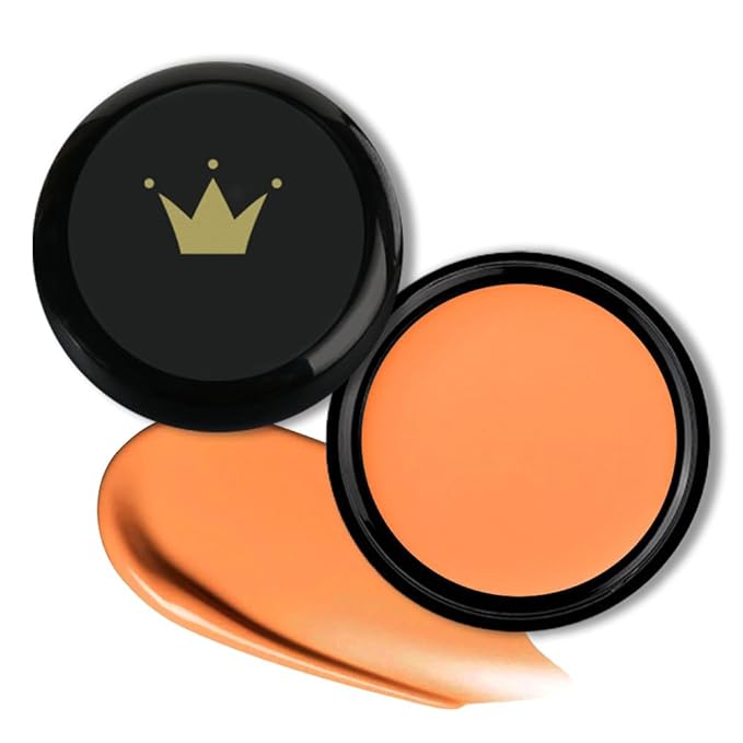 Kaely Pot Concealer Full Coverage, Under Eye Brightener Color Correcting Concealer for Dark Circles, Waterproof Foundation Face Makeup, Eye Ring Corrector de ojeras, 12 Orange