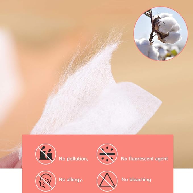1000 PCS Thin Makeup Facial Cotton Pads, Square Facial Lips Eyes Makeup Remover Pads, Nails Polish Remover Cotton Pads, Non-Woven, Soft, Lint Free