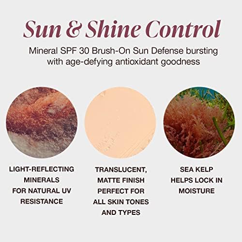 Mineral Fusion Brush-On Powder Sunscreen for Face SPF 30 | Transluscent Natural Daily Sun Care with UVA UVB Protection | Hypoallergenic, Non-Toxic | TSA & Travel Friendly