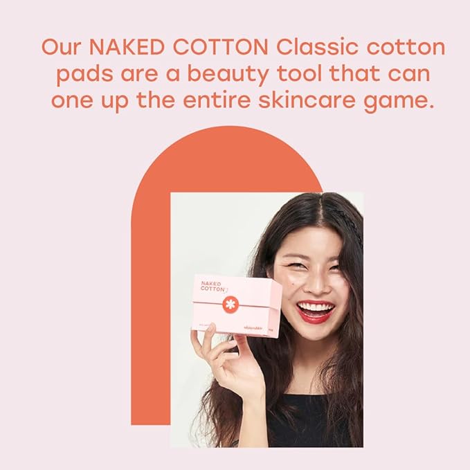 White Rabbit - Naked Cotton Classic - Premium Facial Cotton Pads - for Makeup Remover, Toner, Mask - 100% Cotton, Unbleached, Lint-Free - Extra Soft & Durable - Natural & Cruelty-Free - 500 Count