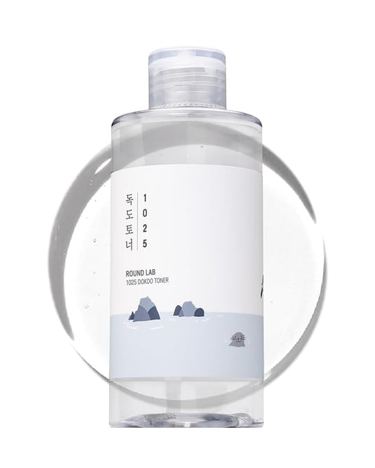 ROUND LAB 1025 Dokdo Toner 6.76 Fl Oz, Oil Control and Reduces Excess Sebum, Gentle Exfoliating Facial Toner, Deep Sea Water for Moisturization, Soft Finish Without Stickiness, Korean Skin Care
