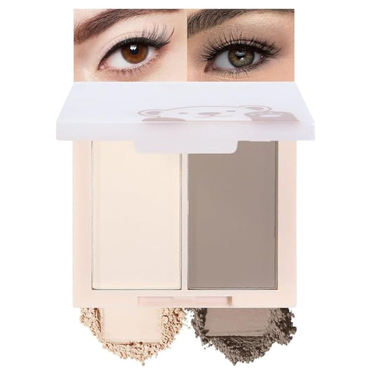 AMY'S DIARY Neutral Nude Eyeshadow Palette Makeup, 2 Colors Velvety Matte Finish, Cool-Toned Nude Taupe Eye Shadows, Natural Everyday to Eye Makeup Looks, for Brown Eyes Long Lasting Naturing-Looking