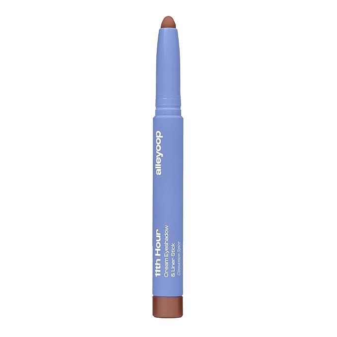 ALLEYOOP 11th Hour Waterproof Cream Eyeshadow Stick – Long-Lasting Eye Shadow Pencil & Eyeliner, Cream to Powder Stick & Highlighter – Smudge-Proof Eyeshadow Matte, Cinnamon Spice Matte