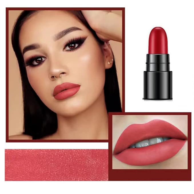 12Pcs Capsule Pills Lipstick Packs - Matte, Metallic, Jelly Magic Lipstick Set for Women - Strawberry Mint Apple Flavor - Long-Lasting, Non-Stick Cup, Waterproof