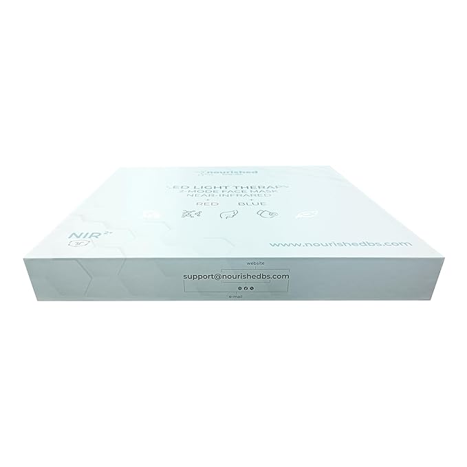 Portable LED Face Mask with Near-Infrared - Blue, Red Light Therapy for Face - 114 LEDs - Skincare Tool for Wrinkles, Anti-Aging