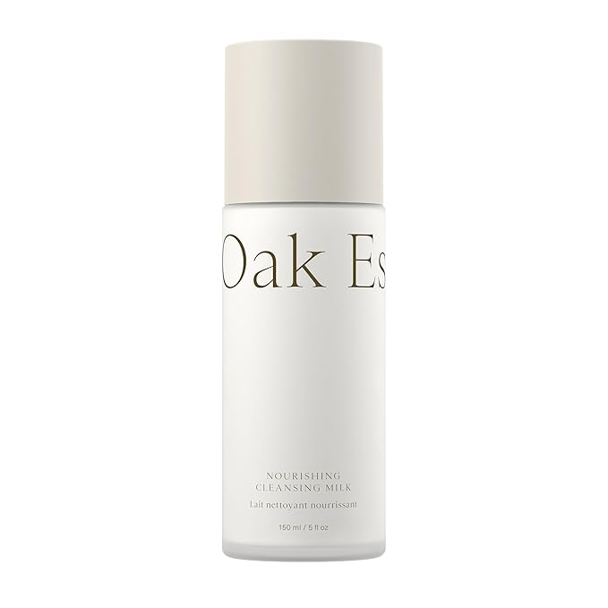 Oak Essentials Nourishing Cleansing Milk | Gentle Makeup Remover Face Wash with Oat Amino Acids, Rice Bran & Rosemary Extract, 5 Oz