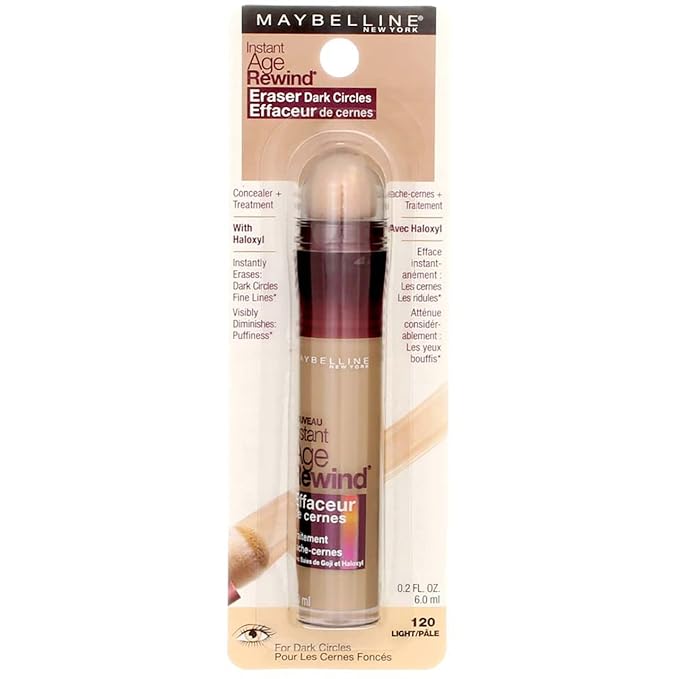 Maybelline Instant Age Rewind Eraser Dark Circles Treatment Concealer, Light 0.2 oz (Pack of 6)