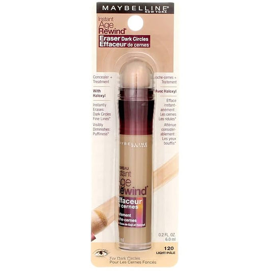 Maybelline Instant Age Rewind Eraser Dark Circles Treatment Concealer, Light 0.2 oz (Pack of 7)