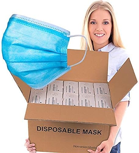 ASTM Level 3 Disposable Face Masks (3 Ply, ASTM F2100-23) Breathable Blue Face Mask for Air Pollution, Travel & Work Made USA