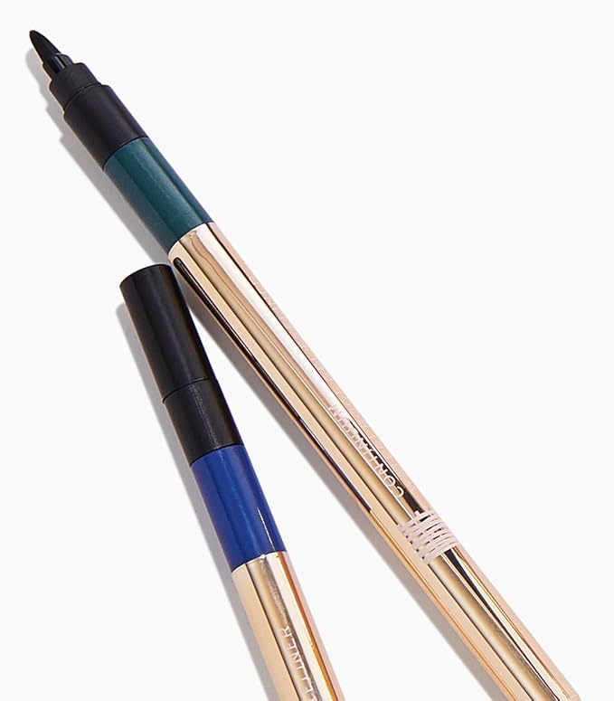 MAKE Beauty Continuum Waterproof Gel Eyeliner Pencil. Creamy, Pigmented Multi-Use, including Waterline with Built-in Sharpener and Blending Brush. Smudge-Proof Makeup. Shade - Deep Space, Navy