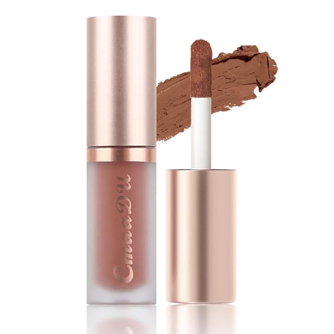 evpct 1Pcs Light Nude Soft Brown Matte Liquid Lipstick Lip Gloss Glossy Set for Black Women 24 Hour Silky Velvet Lipstick labiales matte larga duracion mate 24 horas originales 12#