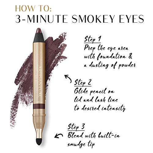 Artisan L'uxe Beauty Velvet Jumbo Eyeliner Pencil Smokey Eyes in 3 Minutes Water Proof, Smudge Proof, Long Lasting Age Defying Essential Oils Tempt (Shade: Deep Plum)