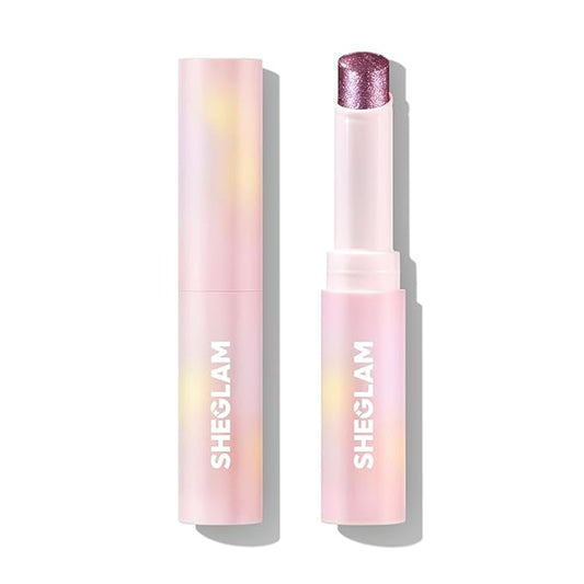 SHEGLAM Crystal Jelly Glaze Stick Eye Shadow Stick Eyeliner Brightener Pencil Crayon with Brush Easy to Blend Long Lasting Shimmer Eyeshadow-Violet Crush