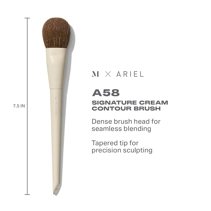 Morphe x Ariel Cheek Essentials Duo - Makeup Brush Set Including A58 Signature Cream Contour & A22 Blush Brushes for Seamless Definition and Color Application (2 Piece Set)