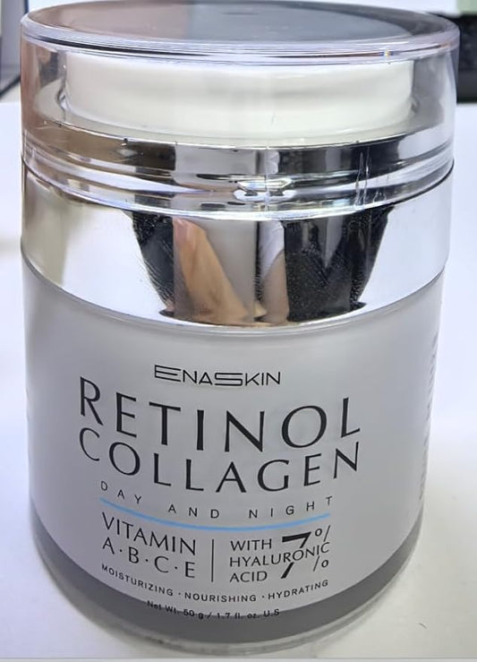 EnaSkin Retinol Face Moisturizer Collagen Cream, Rapid Facial/Neck Wrinkle Repair, Day/Night Anti Aging Firming Cream for Women & Men, Instant Lift & Deep Hydrating, 1.0 fl oz.