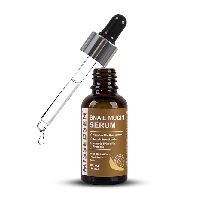 Snail Mucin Serum for Face with Collagen & Hyaluronic Acid,Smoothes Wrinkles,Improves Elasticity,Firms Skin 1 Oz Daily Use