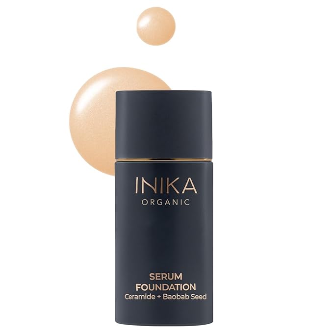 Organic Serum Foundation | Vegan, Buildable Coverage, Weightless Second Skin Feel, Transfer Proof with Skincare Ingredients in Sustainable Packaging. Bold 25ml