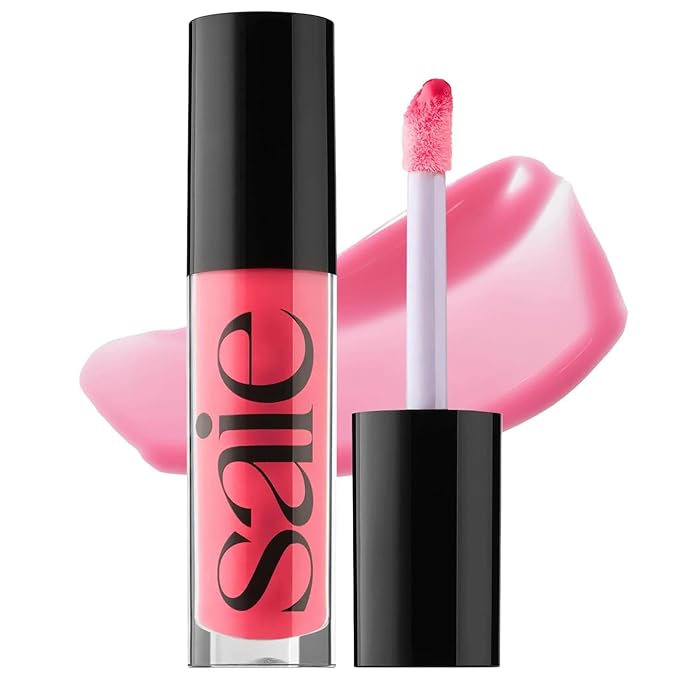 Saie Glossybounce - Hydrating Lip Gloss and Tinted Lip Oil Hybrid with Hyaluronic Acid & Jojoba Oil for Non-Sticky, Ultra-Shiny, Plump & Soft Lips - Everyday Makeup Essential - Play (.17 oz)
