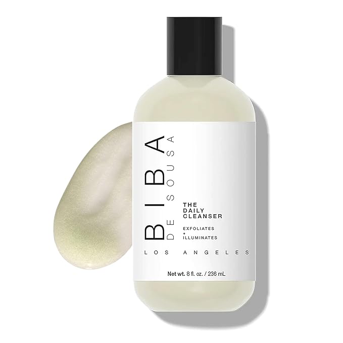 biba de sousa The Daily Cleanser - Face & Body Wash with Exfoliating Beads, For Normal, Oily or Blemished Skin - Illuminates and Refines Skin Surface (8 oz)