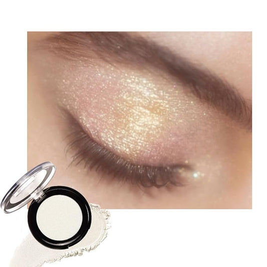 Monochrome Cream Glittle Eyeshadow Palette Makeup, High Pigment Natural Sombras Crema Para Ojos, Glod Shimmer Single Shimmer Eye Shadow for Older Women, Talc, Paraben & Cruelty Free