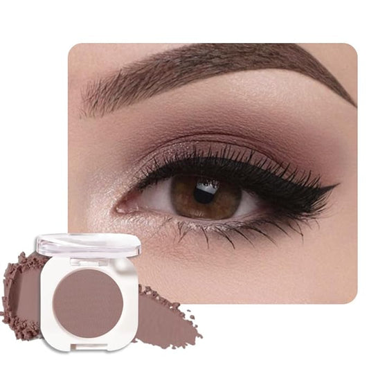 Light Cocoa Matte Single Eyeshadow, Lightweight Blendable Mini Eye Shadow for Older Women, Monochrome Eyeshadow Palette Makeup Pigmented Waterproof, Vegan & Cruelty-Free, 18
