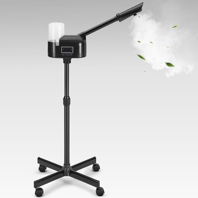 Artist hand Black Facial Steamer Professional Beard Steamer for Men Face Steamer for Shaving & Skin Care for Barbershop, Salon, Spa Use