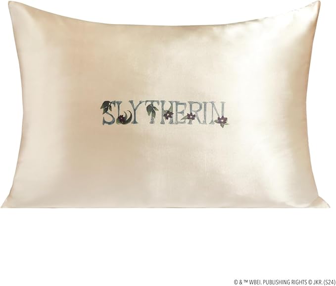 Kitsch x Harry Potter Slytherin Satin Pillowcase w/Zipper for Hair & Skin – Double-Sided, Softer Than Silk, Wrinkle-Free, Machine Washable, Frizz Control, Breakout Prevention - Queen/Standard(19x26)