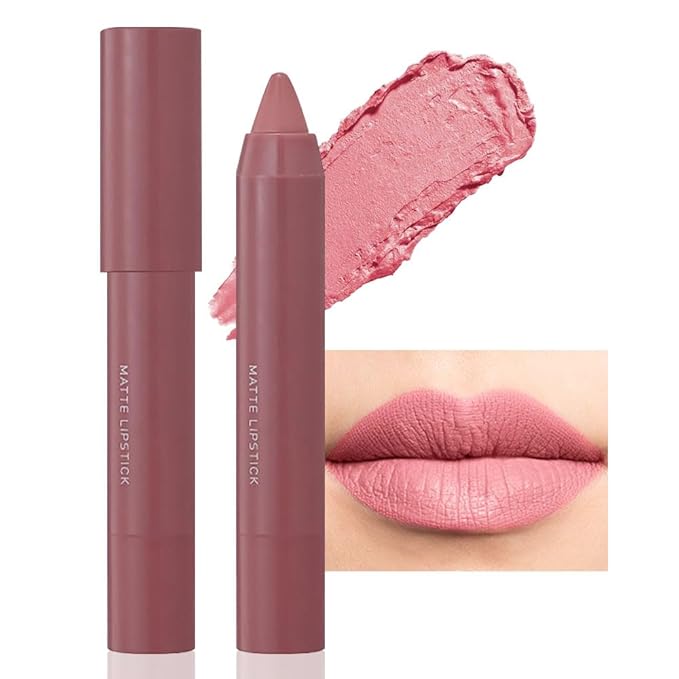 BINGBRUSH Crayon Matte Longwear Lipstick Pack Set,Moisture Smooth Color Stick Ultimate Lip Crayon for Makeup Collection - Waterproof Velvet Lipgloss (03#, 1 Count (Pack of 1))