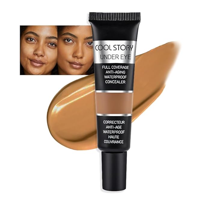 Kaely Under Eye Concealer for Older Women, Color Correcting Full Coverage Concealer for Dark Circles, Puffiness, Redness, Corrector de ojeras, Waterproof Anti Aging, Natural Matte Finish, Dark