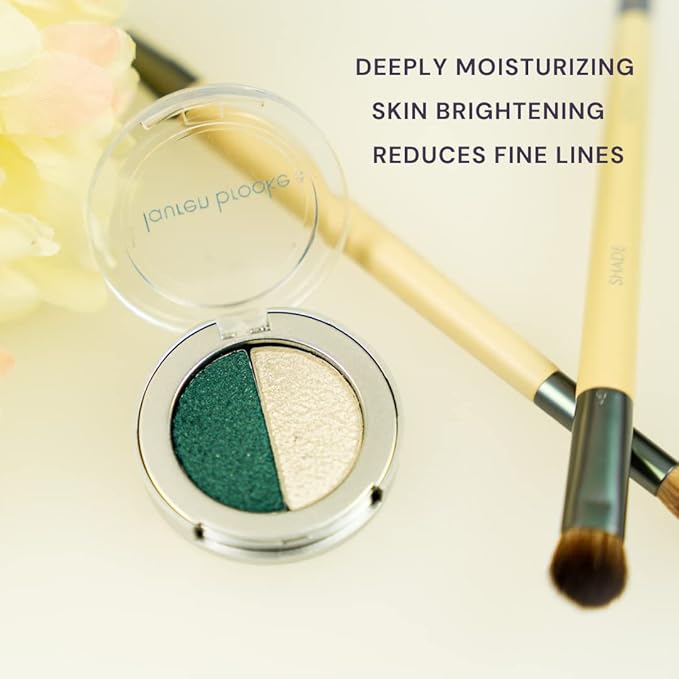 Lauren Brooke Cosmetiques Pressed Eye Shadow Duo, Richly Pigmented Natural Eyeshadow, EU Certified Organic Makeup For Women (Morning Dew/Summer Wind)