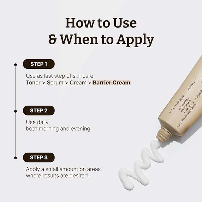 Advanced LC-Ceramide Barrier Cream - Patented Long Chain Ceramide Deep Hydration - Lightweight Korean Face Moisturizer for Strengthening Skin Barrier - 1.69 Fl Oz