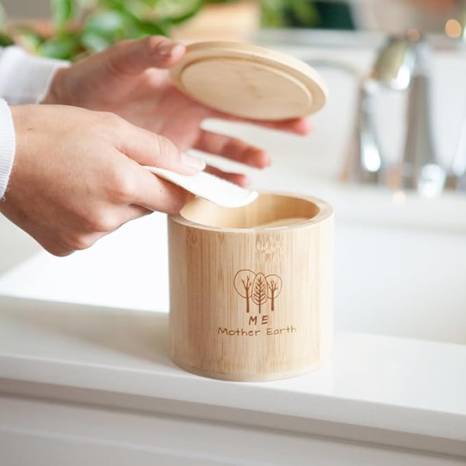 Reusable Hemp Cotton Rounds 15-Pack with Bamboo Storage Box – Ultra-Soft Organic Face Pads for Makeup Removal, Skincare Accessories, and Eco-Friendly Beauty Essentials